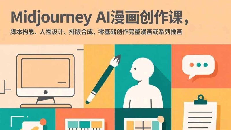Midjourney AI漫画创作课，脚本构思、人物设计、排版合成，零基础创作完整漫画或系列插画网赚项目-副业赚钱-互联网创业-资源整合百读客