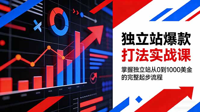 独立站爆款打法实战课，掌握独立站从0到1000美金的完整起步流程网赚项目-副业赚钱-互联网创业-资源整合百读客