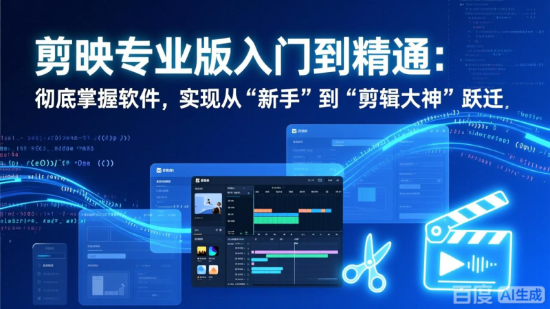 剪映专业版入门到精通：彻底掌握软件，实现从“新手”到“剪辑大神”跃迁网赚项目-副业赚钱-互联网创业-资源整合百读客