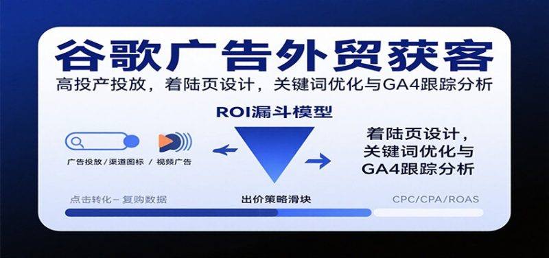 谷歌广告外贸获客，高投产投放，着陆页设计，关键词优化与GA4跟踪分析网赚项目-副业赚钱-互联网创业-资源整合百读客