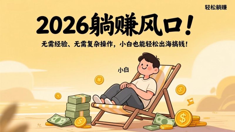 2026躺赚风口！无需经验、无需复杂操作，小白也能轻松出海搞钱！网赚项目-副业赚钱-互联网创业-资源整合百读客