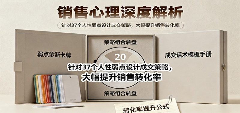 销售心理深度解析：针对37个人性弱点设计成交策略，大幅提升销售转化率！网赚项目-副业赚钱-互联网创业-资源整合百读客