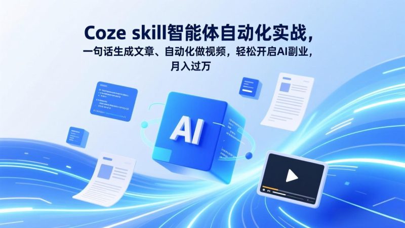 Coze skill智能体自动化实战，一句话生成文章、自动化做视频，轻松开启AI副业，月入过万网赚项目-副业赚钱-互联网创业-资源整合百读客