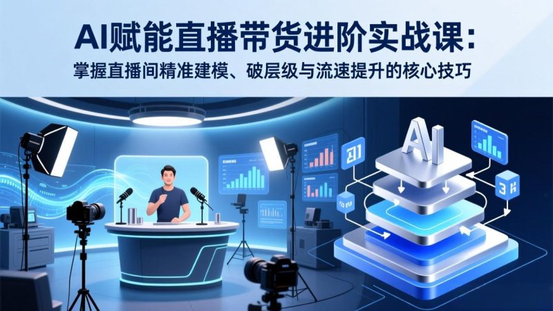 AI赋能直播带货进阶实战课:掌握直播间精准建模、破层级与流速提升的核心技巧网赚项目-副业赚钱-互联网创业-资源整合百读客