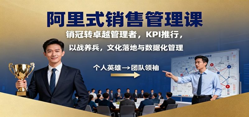 阿里式销售管理课：销冠转卓越管理者，KPI 推行，以战养兵，文化落地与数据化管理网赚项目-副业赚钱-互联网创业-资源整合百读客