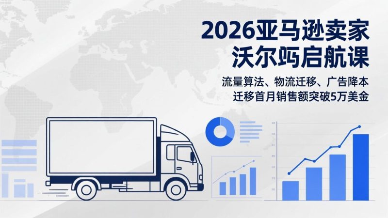 2026亚马逊卖家沃尔玛启航课,流量算法、物流迁移、广告降本,迁移首月销售额突破5万美金网赚项目-副业赚钱-互联网创业-资源整合百读客