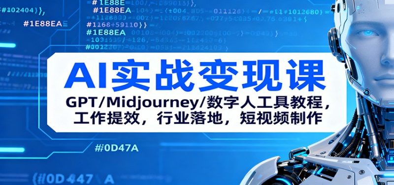 AI实战变现课：GPT/Midjourney/数字人工具教程，工作提效，行业落地，短视频制作网赚项目-副业赚钱-互联网创业-资源整合百读客