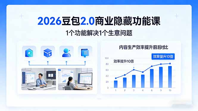 2026豆包2.0商业隐藏功能课，1个功能解决1个生意问题，内容生产效率提升10倍网赚项目-副业赚钱-互联网创业-资源整合百读客