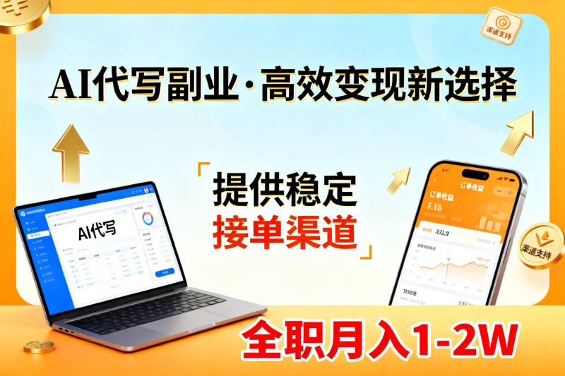 AI代写副业,高效变现,提供渠道,永不失业副业兼职 全职月入1-2W【SOP手册】网赚项目-副业赚钱-互联网创业-资源整合百读客