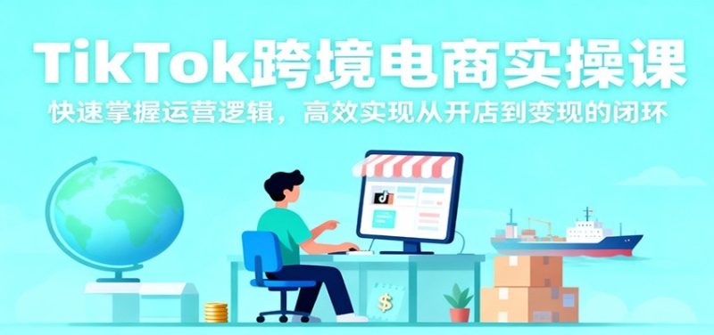 TikTok跨境电商实操课,快速掌握运营逻辑,高效实现从开店到变现的闭环网赚项目-副业赚钱-互联网创业-资源整合百读客