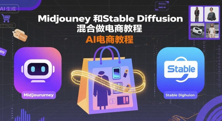 Midjourney和Stable Diffusion混合做电商教程-ai电商教程网赚项目-副业赚钱-互联网创业-资源整合百读客