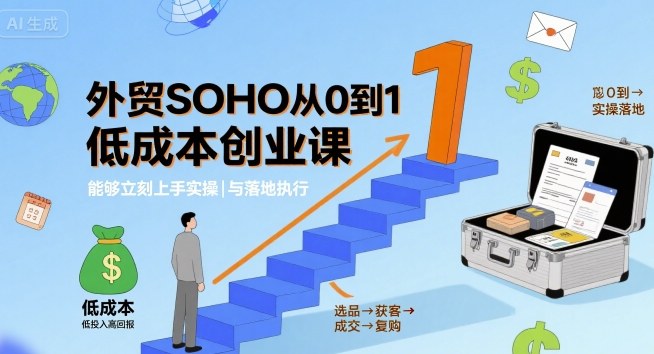 外贸SOHO从0到1低成本创业课,能够立刻上手实操与落地执行网赚项目-副业赚钱-互联网创业-资源整合百读客