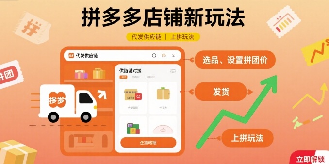 拼多多店铺新玩法，代发供应链上拼玩法网赚项目-副业赚钱-互联网创业-资源整合百读客