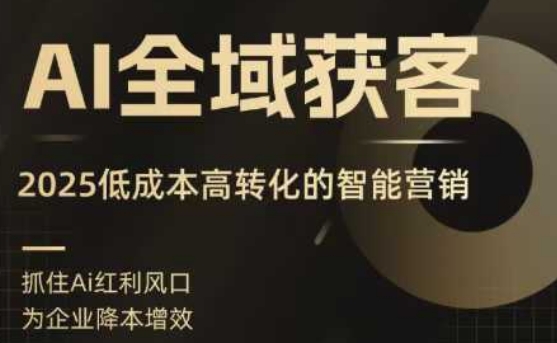 AI全域获客实训营，2025低成本高转化的智能营销，精准找客，高效营销网赚项目-副业赚钱-互联网创业-资源整合百读客