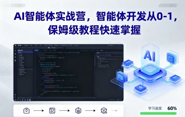 AI智能体实战营,智能体开发从0-1,保姆级教程快速掌握网赚项目-副业赚钱-互联网创业-资源整合百读客