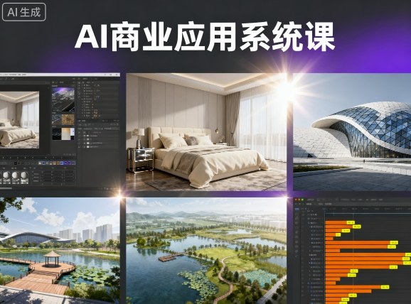 AI商业应用系统课，室内-软装-建筑-景观，智能设计+效果图+动画画实战网赚项目-副业赚钱-互联网创业-资源整合百读客