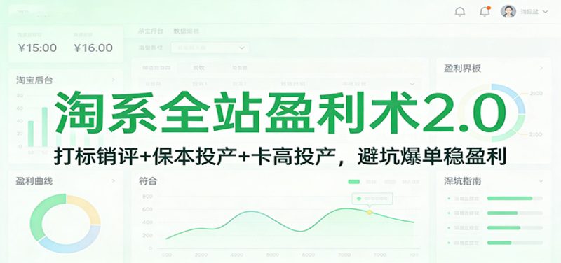 淘系全站盈利术2.0：打标销评+保本投产+卡高投产，避坑爆单稳盈利网赚项目-副业赚钱-互联网创业-资源整合百读客