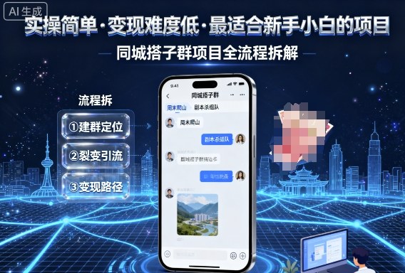实操简单，变现难度低，最适合新手小白做的项目，每天轻松收入3张，同城搭子群项目全流程拆解网赚项目-副业赚钱-互联网创业-资源整合百读客