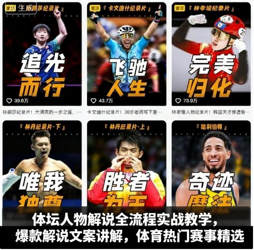 体坛人物解说全流程实战教学，爆款解说文案讲解，体育热门赛事精选网赚项目-副业赚钱-互联网创业-资源整合百读客