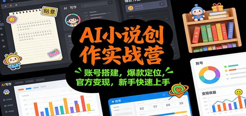 AI小说创作实战营:账号搭建,爆款定位,官方变现,新手快速上手网赚项目-副业赚钱-互联网创业-资源整合百读客