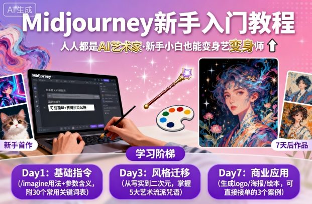 midjourney新手入门教程：人人都是AI艺术家，新手小白也能变身艺术大师网赚项目-副业赚钱-互联网创业-资源整合百读客