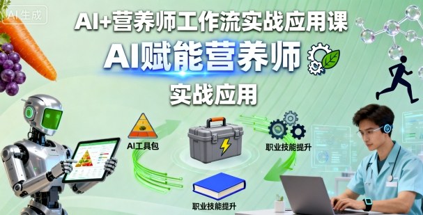 AI+营养师工作流实战应用课,AI赋能营养师网赚项目-副业赚钱-互联网创业-资源整合百读客