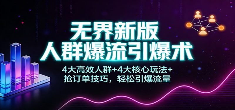无界新版人群爆流引爆术:4大高效人群+4大核心玩法+抢订单技巧,轻松引爆流量网赚项目-副业赚钱-互联网创业-资源整合百读客