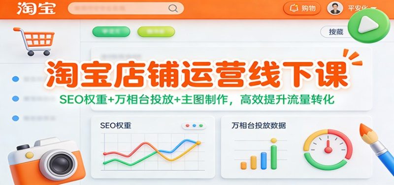 淘宝店铺运营线下课：SEO权重+万相台投放+主图制作，高效提升流量转化网赚项目-副业赚钱-互联网创业-资源整合百读客