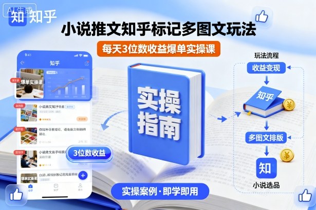 小说推文知乎标记多图文玩法，每天3位数收益爆单实操课网赚项目-副业赚钱-互联网创业-资源整合百读客