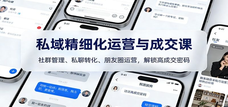 私域精细化运营与成交课：社群管理、私聊转化、朋友圈运营，解锁高成交密码网赚项目-副业赚钱-互联网创业-资源整合百读客