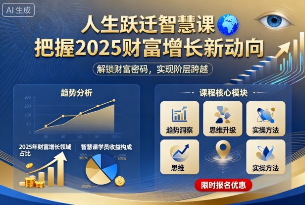 人生跃迁智慧课，把据2025财富增长新动向网赚项目-副业赚钱-互联网创业-资源整合百读客