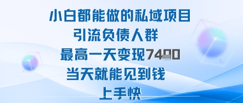 2025年小白都能做的私域项目引流负债人群最高一天变现1k+高变现难度低当天就能见到钱上手快网赚项目-副业赚钱-互联网创业-资源整合百读客