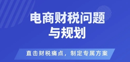 电商企业财税风险与规避，直击财税痛点，制定专属方案网赚项目-副业赚钱-互联网创业-资源整合百读客