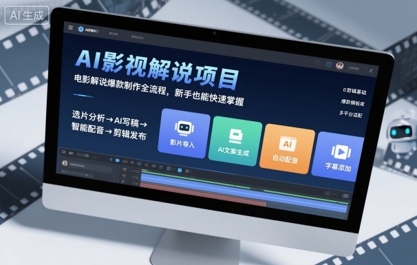 AI影视解说项目,电影解说爆款制作全流程,新手也能快速掌握网赚项目-副业赚钱-互联网创业-资源整合百读客