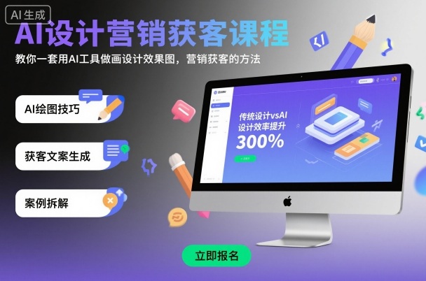 AI设计营销获客课程,教你一套用AI工具做画设计效果图,营销获客的方法网赚项目-副业赚钱-互联网创业-资源整合百读客