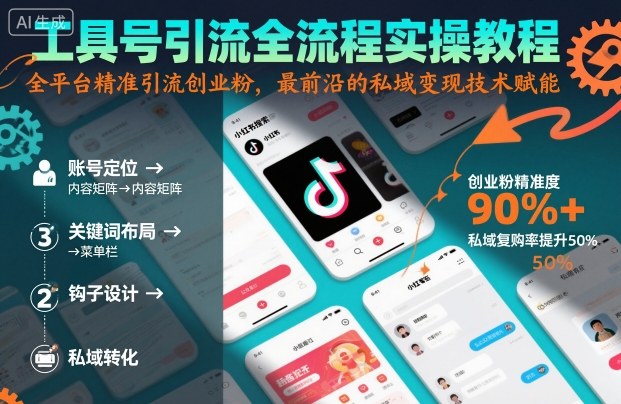 工具号引流全流程保姆级实操教程,全平台精准引流创业粉,最前沿的私域变现技术赋能网赚项目-副业赚钱-互联网创业-资源整合百读客