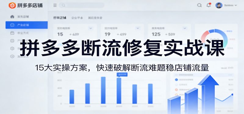 拼多多断流修复实战课:15大实操方案,快速破解断流难题稳店铺流量网赚项目-副业赚钱-互联网创业-资源整合百读客