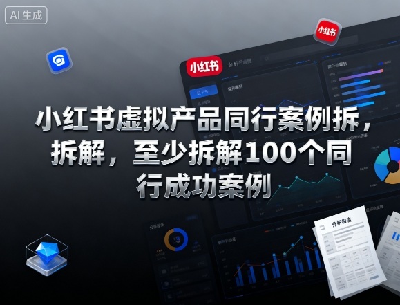 小红书虚拟产品同行案例拆解,至少拆解100个同行成功案例网赚项目-副业赚钱-互联网创业-资源整合百读客