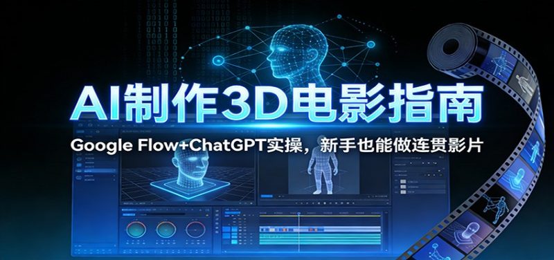 AI制作3D电影指南：Google Flow+ChatGPT实操，新手也能做连贯影片网赚项目-副业赚钱-互联网创业-资源整合百读客