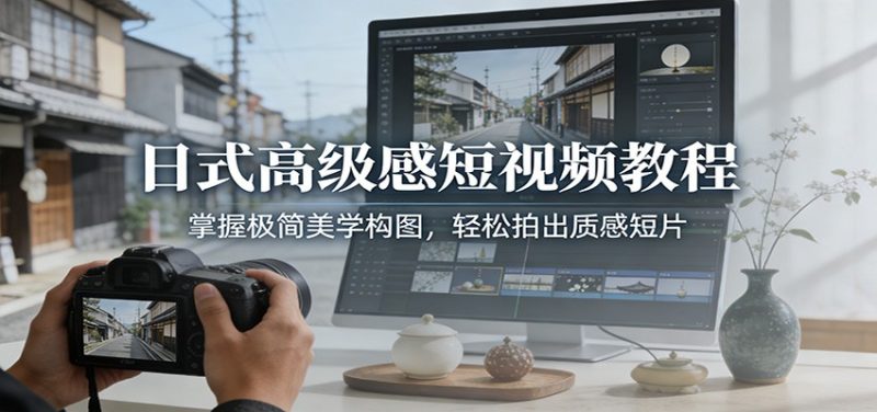 日式高级感短视频教程:掌握极简美学构图,轻松拍出质感短片网赚项目-副业赚钱-互联网创业-资源整合百读客