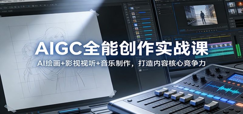 AIGC全能创作实战课:AI绘画+影视视听+音乐制作,打造内容核心竞争力网赚项目-副业赚钱-互联网创业-资源整合百读客