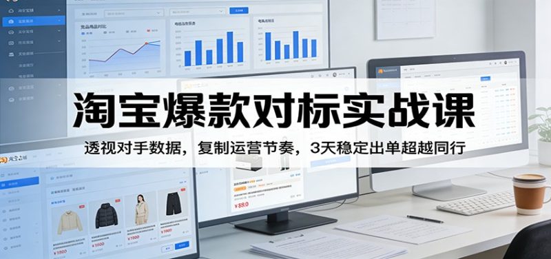 淘宝爆款对标实战课：透视对手数据，复制运营节奏，3天稳定出单超越同行网赚项目-副业赚钱-互联网创业-资源整合百读客