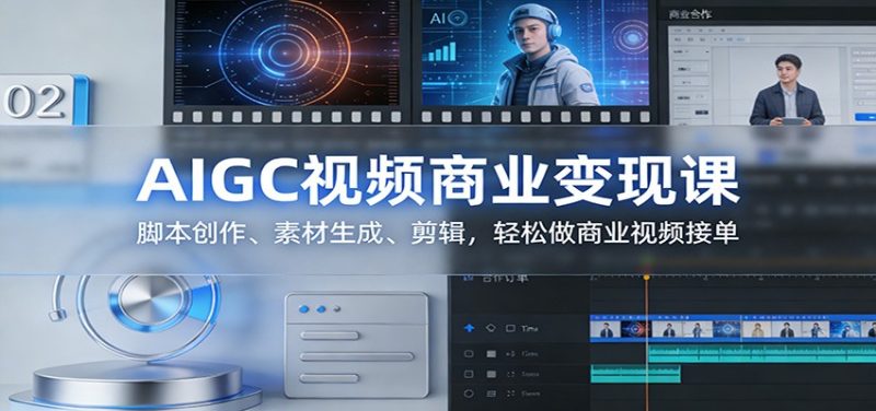AIGC视频商业变现课:脚本创作、素材生成、剪辑,轻松做商业视频接单网赚项目-副业赚钱-互联网创业-资源整合百读客