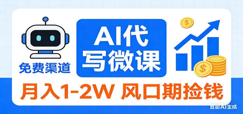 2026告别打工!AI 代写微课,提供免费渠道,月入 1-2W 风口期捡钱网赚项目-副业赚钱-互联网创业-资源整合百读客