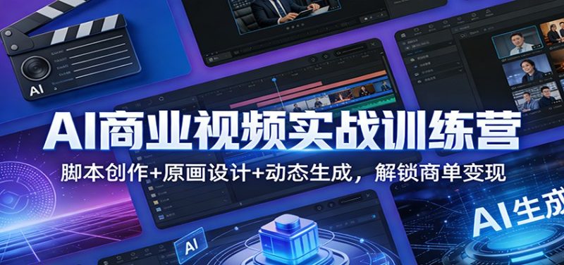 AI商业视频实战训练营：脚本创作+原画设计+动态生成，解锁商单变现网赚项目-副业赚钱-互联网创业-资源整合百读客