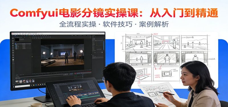 ComfyUI电影分镜实操课:分镜一致性,全流程AI视频制作,零基础也能做专业分镜网赚项目-副业赚钱-互联网创业-资源整合百读客