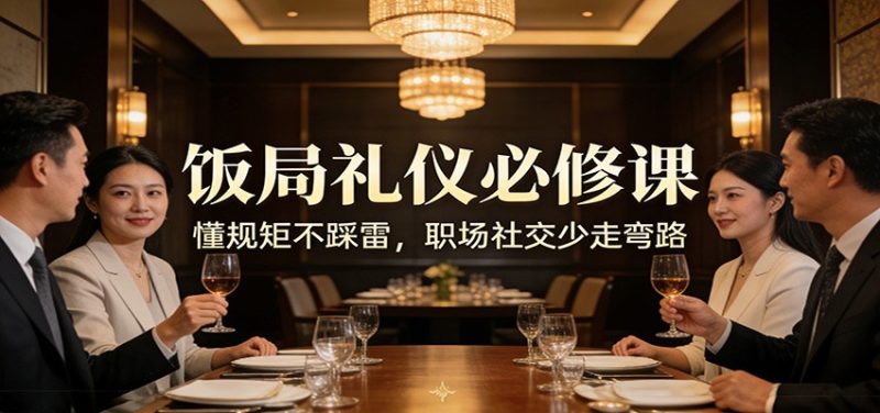 公众号收费文章:《饭局礼仪必修课:懂规矩不踩雷,职场社交少走弯路》网赚项目-副业赚钱-互联网创业-资源整合百读客