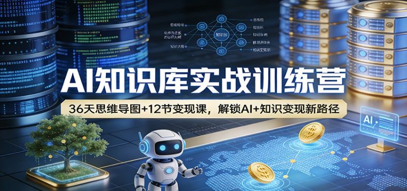 AI知识库实战训练营：36天思维导图+12节变现课，解锁AI+知识变现新路径网赚项目-副业赚钱-互联网创业-资源整合百读客
