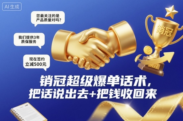 销冠超级爆单话术,把话说出去+把钱收回来网赚项目-副业赚钱-互联网创业-资源整合百读客