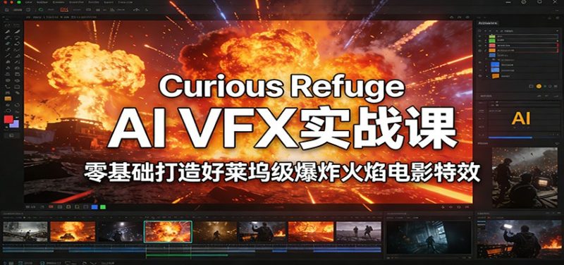 Curious Refuge AI VFX实战课，零基础打造好莱坞级爆炸火焰电影特效网赚项目-副业赚钱-互联网创业-资源整合百读客